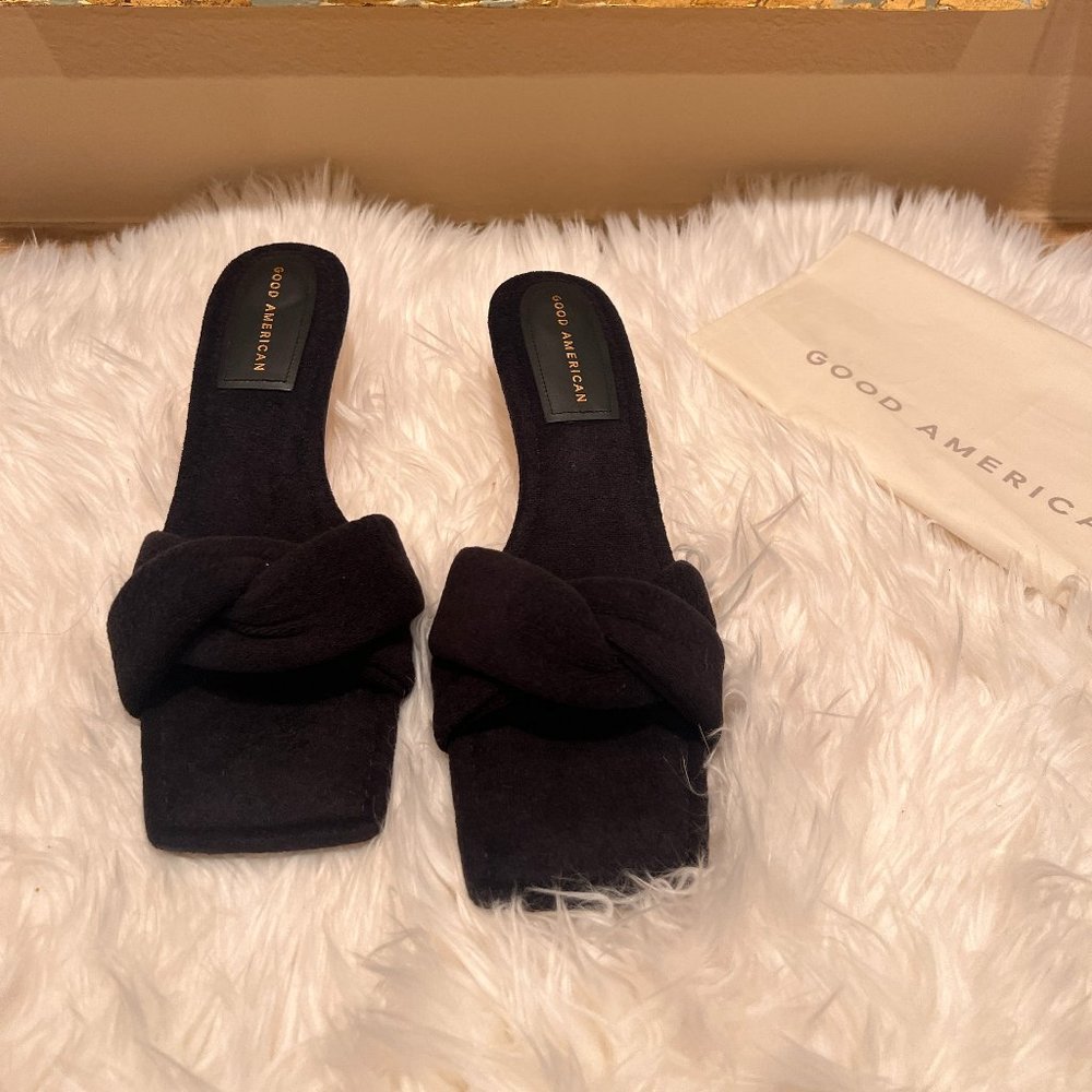 Good American Terry Kickstand Mules